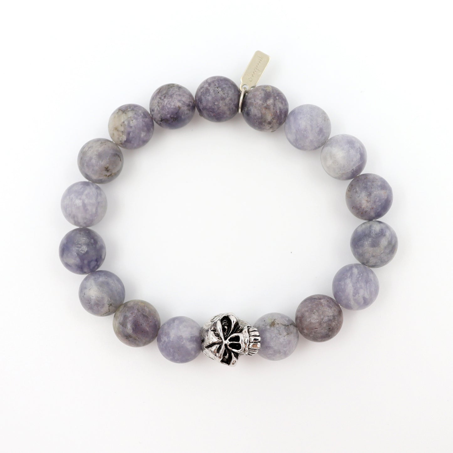 Iolite with Silver Skull