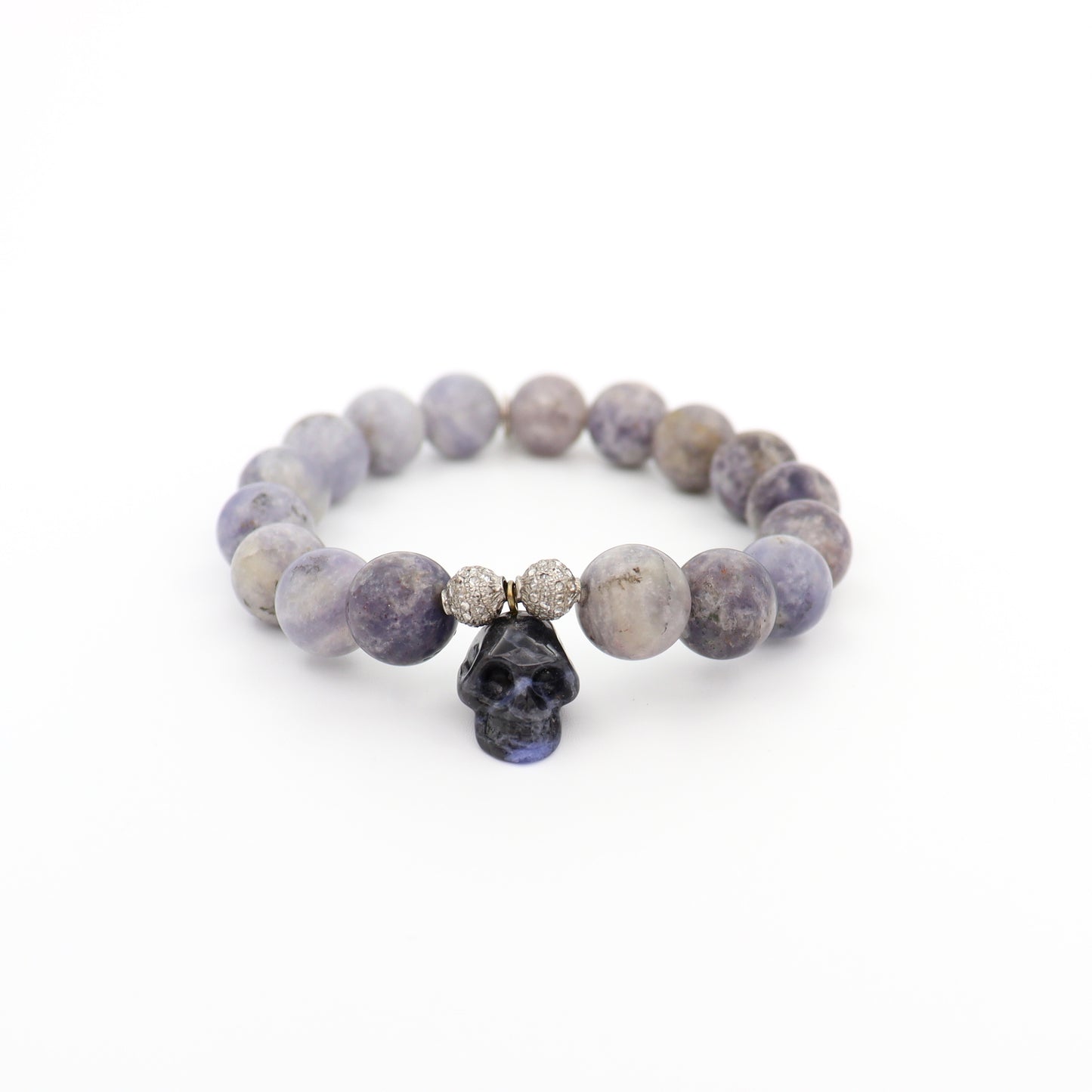 Iolite with Diamond Pave Beads and Sodalite Skull
